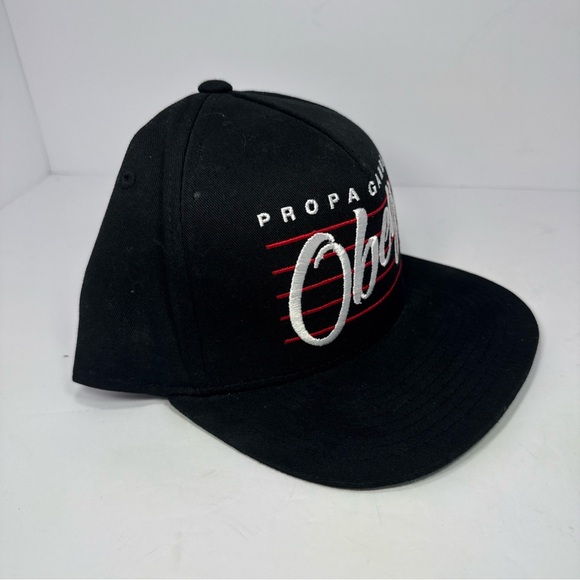 Propaganda OBEY Hat SnapBack Cap Adjustable Black Red White - Picture 4 of 7